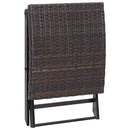 foldbar skammel polyrattan brun
