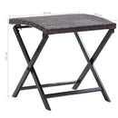 foldbar skammel polyrattan brun