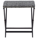 foldbar taburet polyrattan grå