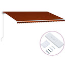 foldemarkise med automatisk betjening 600 x 300 cm orange brun