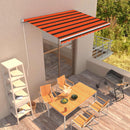 foldemarkise med manuel betjening 350 x 250 cm orange og brun