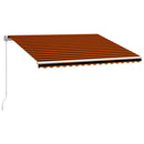foldemarkise manuel betjening 450 x 300 cm orange og brun