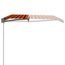 foldemarkise manuel betjening 450 x 300 cm orange og brun