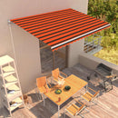 foldemarkise manuel betjening 450 x 300 cm orange og brun