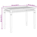 havebord 120x65x80 cm massivt teaktræ