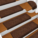 trappemåtter 15 stk. 65x21x4 cm brune rektangulære kanter