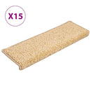 trappemåtter 15 stk. 65x21x4 cm cremefarvede rektangulære kanter