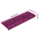 trappemåtter 15 stk. 65x21x4 cm violet rektangulær kant