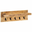 væghængt knagerække 60x15x20 cm massivt ru mangotræ