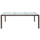 udendørs spisebord 200x150x74 cm polyrattan brun