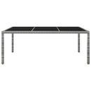 udendørs spisebord 200x150x74 cm polyrattan grå
