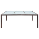 havebord 200x200x74 cm polyrattan brun