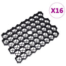 græsarmering 16 stk. 60x40x3 cm plast sort