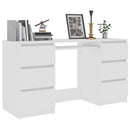 skrivebord 140x50x77 cm konstrueret træ hvid