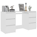 skrivebord 140x50x77 cm konstrueret træ hvid