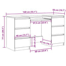 skrivebord 140x50x77 cm konstrueret træ hvid