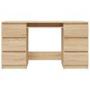 skrivebord 140x50x77 cm konstrueret træ sonoma-eg