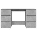 skrivebord 140x50x77 cm konstrueret træ betongrå