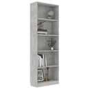 bogreol 60x24x175 cm 5 hylder konstrueret træ betongrå