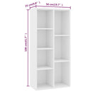 bogreol 50x25x106 cm konstrueret træ hvid