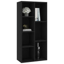 bogreol 50x25x106 cm konstrueret træ sort