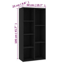 bogreol 50x25x106 cm konstrueret træ sort