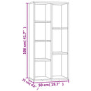 bogreol 50x25x106 cm konstrueret træ betongrå