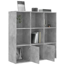 bogreol 98x30x98 cm konstrueret træ betongrå