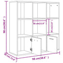 bogreol 98x30x98 cm konstrueret træ betongrå