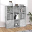bogreol 98x30x98 cm konstrueret træ betongrå