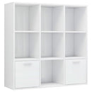 bogreol 98x30x98 cm konstrueret træ hvid højglans