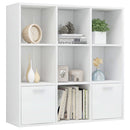 bogreol 98x30x98 cm konstrueret træ hvid højglans