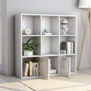 bogreol 98x30x98 cm konstrueret træ hvid højglans