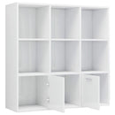 bogreol 98x30x98 cm konstrueret træ hvid højglans