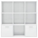 bogreol 98x30x98 cm konstrueret træ hvid højglans