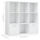 bogreol 98x30x98 cm konstrueret træ hvid højglans