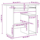 skrivebord 80x45x74 cm konstrueret træ sonoma-eg