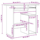 skrivebord 80x45x74 cm konstrueret træ betongrå