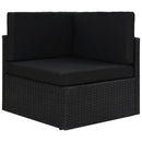 hjørnedel til sofa polyrattan sort
