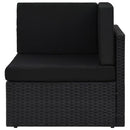hjørnedel til sofa polyrattan sort