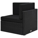 hjørnedel til sofa polyrattan sort