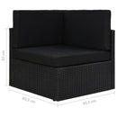 hjørnedel til sofa polyrattan sort