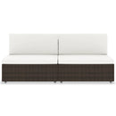 2-personers sofa modulær polyrattan brun