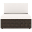 2-personers sofa modulær polyrattan brun