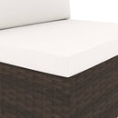2-personers sofa modulær polyrattan brun