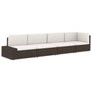 2-personers sofa modulær polyrattan brun
