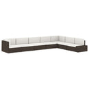2-personers sofa modulær polyrattan brun