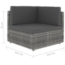 hjørnedel til sofa polyrattan grå