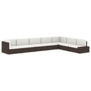 2-personers sofa modulær polyrattan grå