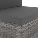 3-personers sofa modulær polyrattan grå